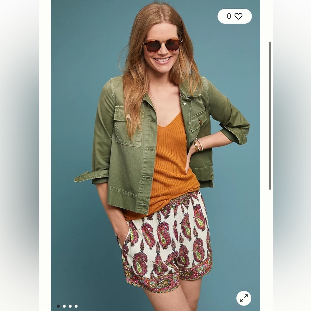 ANTHROPOLOGIE Scarf Printed Shorts Large